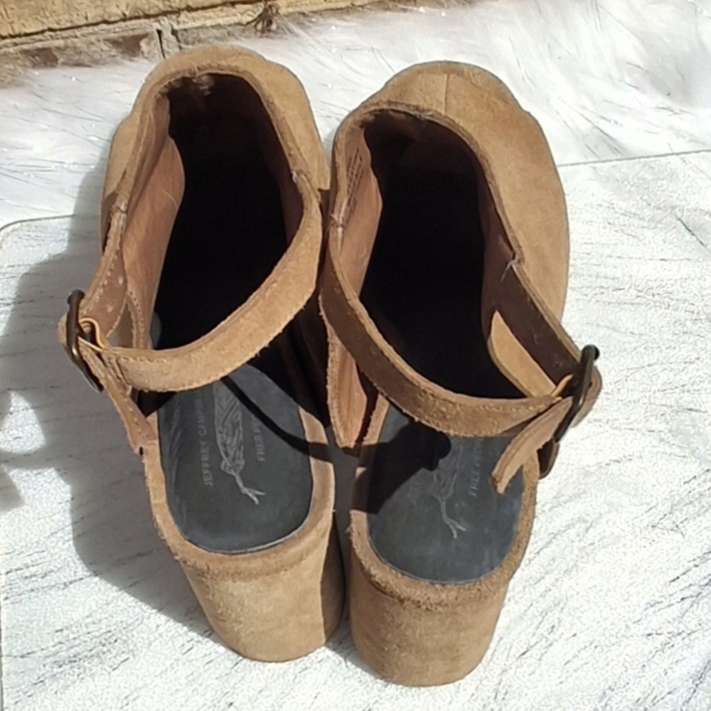 Jeffrey Campbell x Free People Leather Brown Platform Slingback Heels  Size 10 - Picture 10 of 16